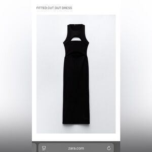 Zara Black Sleeveless Maxi Dress with Cut-Out Detail